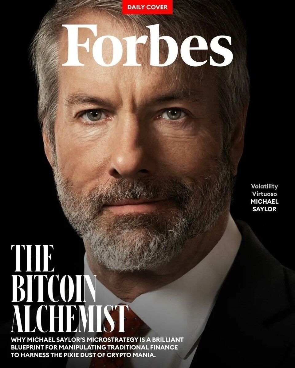 🚨 BULLISH: Michael Saylor is featured on the cover of Forbes as the “The #Bitcoin Alchemist.” https://t.co/4td5wO2WfM